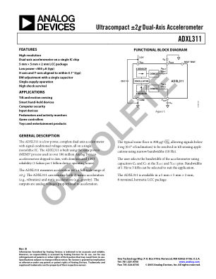 ADXL311 datasheet cover page