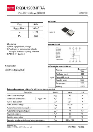 RQ3L120BJFRA 数据手册首页