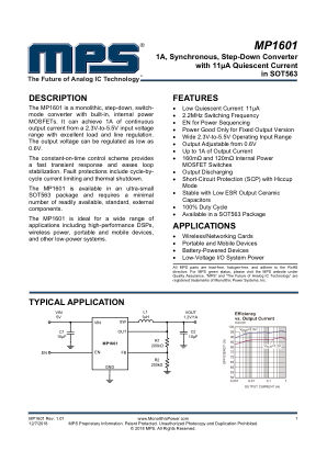 MP1601 datasheet cover page