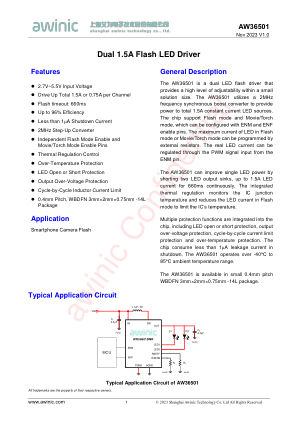 AW36501 datasheet cover page
