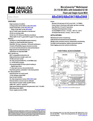 ADUC845 datasheet cover page