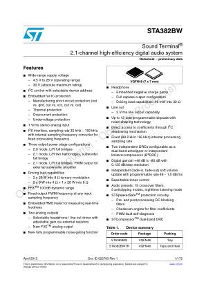 STA382BW datasheet cover page
