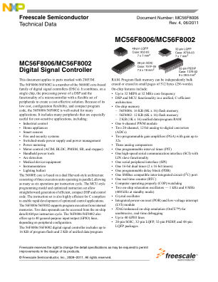 MC56F8006 数据手册首页