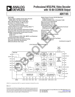 ADV7185 数据手册首页