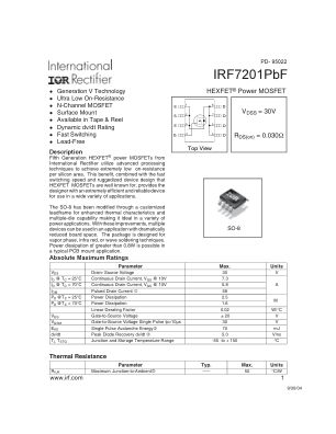 IRF7201 datasheet cover page