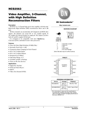 NCS2563 datasheet cover page