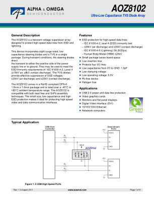 AOZ8102DI datasheet cover page
