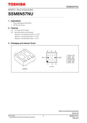 SSM6N57NU 数据手册首页