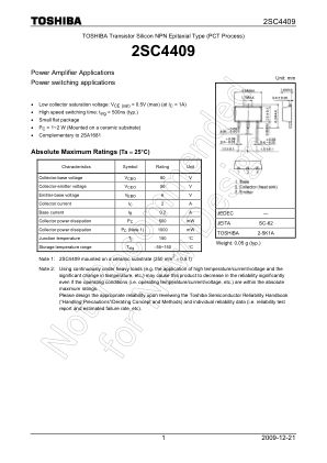 2SC4409 datasheet cover page