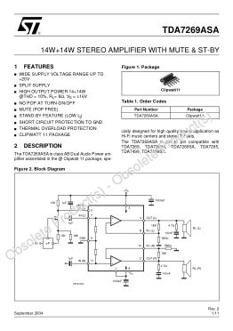 TDA7269ASA 数据手册首页