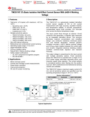 TMCS1107 datasheet cover page