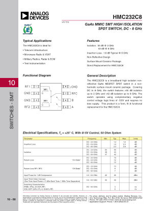 HMC232C8 datasheet cover page