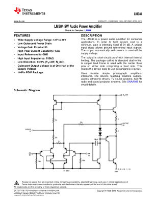 LM384 数据手册首页