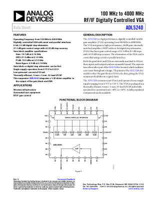ADL5240 数据手册首页
