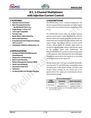 RMUX1308 datasheet cover page