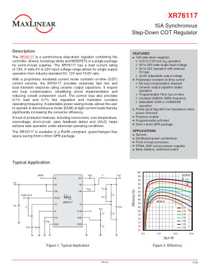 XR76117 datasheet cover page