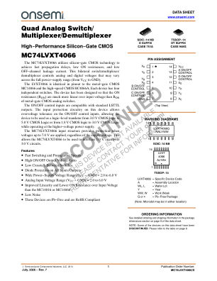 MC74LVXT4066 datasheet cover page