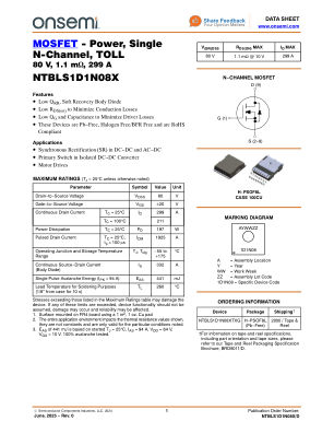 NTBLS1D1N08X 数据手册首页
