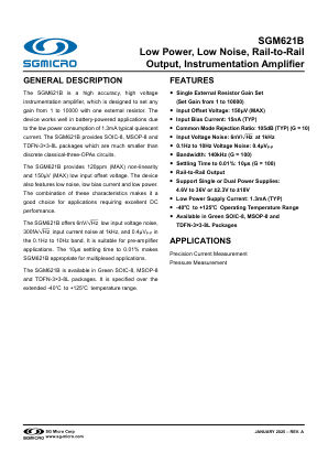 SGM621B datasheet cover page