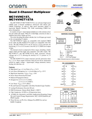 MC74VHC157 数据手册首页