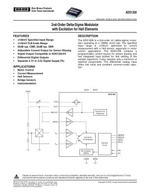 ADS1208 datasheet cover page