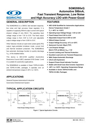 SGM2080XQ datasheet cover page