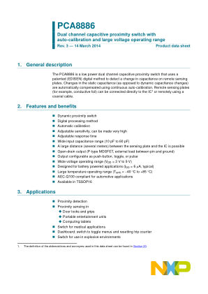 PCA8886 datasheet cover page