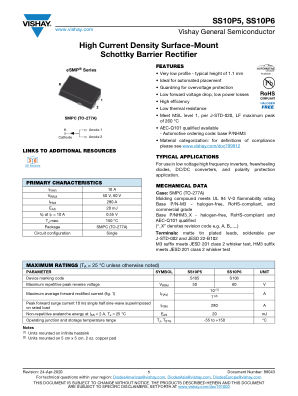 SS10P6 datasheet cover page