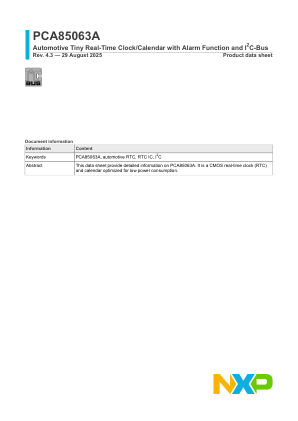PCA85063A datasheet cover page