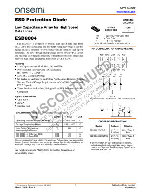 ESD8004 datasheet cover page
