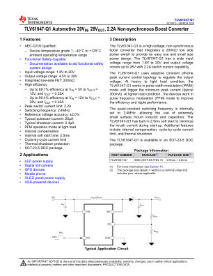 TLV61047-Q1 datasheet cover page