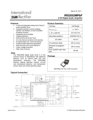 IRS2052M datasheet cover page