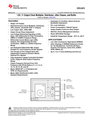 CDCL6010 datasheet cover page