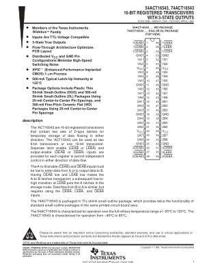 74ACT16543 datasheet cover page