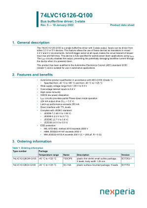 74LVC1G126GW-Q100125 datasheet cover page