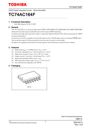 TC74AC164F datasheet cover page
