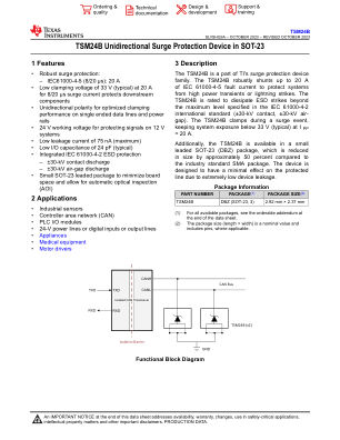 TSM24B datasheet cover page
