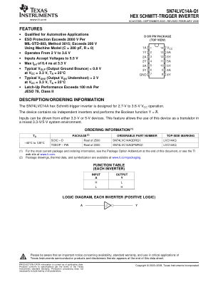 SN74LVC14A-Q1 datasheet cover page