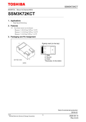 SSM3K72KCT datasheet cover page