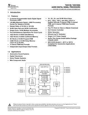 TAS3108 datasheet cover page