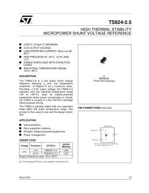 TS824-2-5 datasheet cover page
