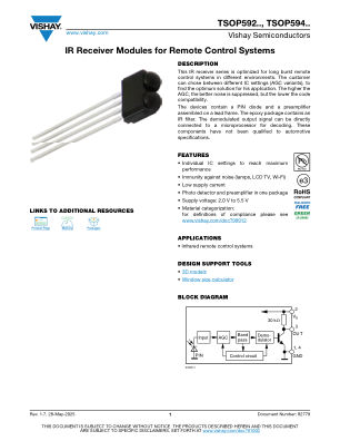 TSOP592 datasheet cover page