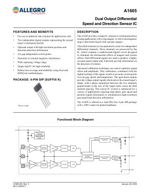 A1605 datasheet cover page