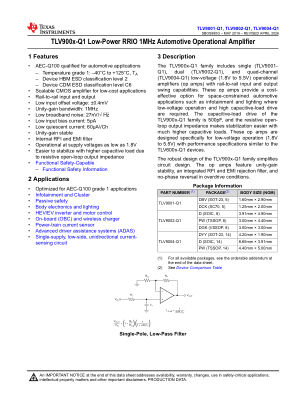 TLV9004-Q1 datasheet cover page