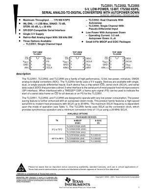 TLC2555 datasheet cover page