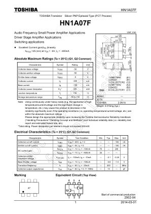 HN1A07F datasheet cover page