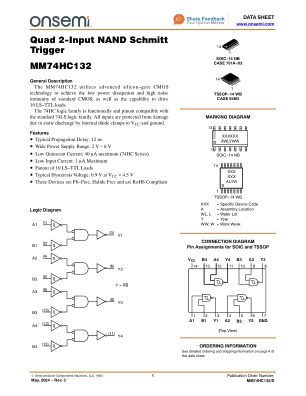 MM74HC132 数据手册首页