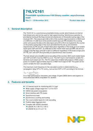 74LVC161D122 datasheet cover page