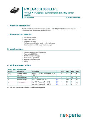 PMEG100T080ELPEZ datasheet cover page