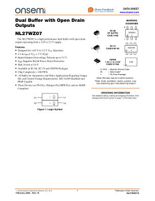 NL27WZ07 数据手册首页